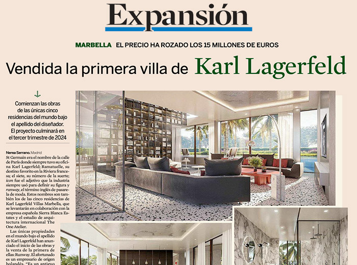 Se ha vendido la primera villa de Karl Lagerfeld. El proyecto Karl Lagerfeld Villas Marbella ha iniciado la construcción de las únicas cinco residencias en el mundo que llevan el nombre del diseñador.