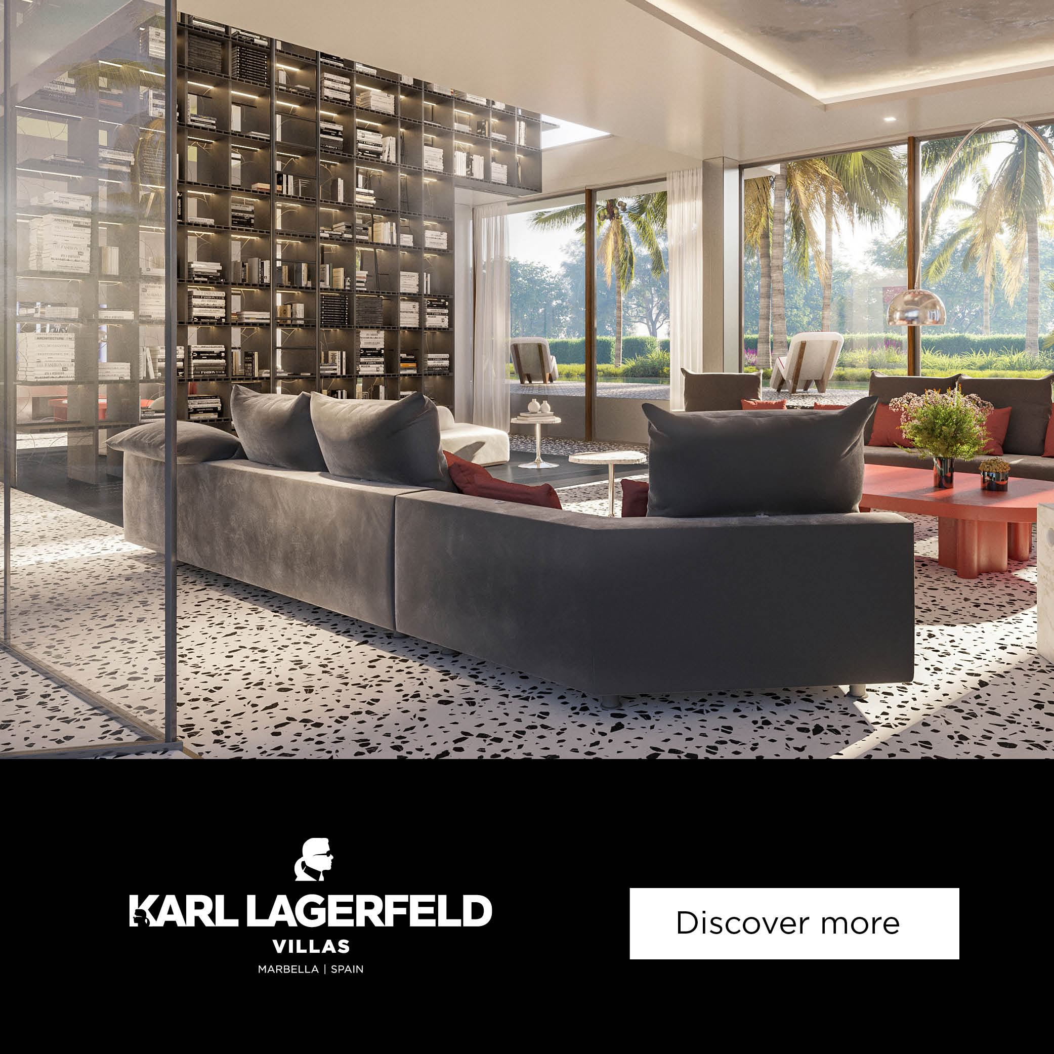 Five exclusive homes, perfectly integrated into the lush nature of Marbella’s Golden Mile. KARL LAGERFELD VILLAS stems from Karl’s passion for architecture, interior design and constantly pushing the envelope of innovation. The lifestyle-oriented environment harmoniously incorporates the local landscape through elevated architecture and a focus on sustainability.